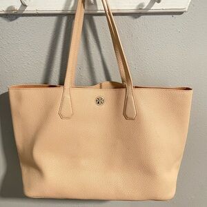 Tory Burch Cream Leather Tote